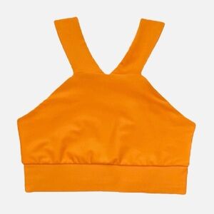 Becco Bright Orange Halter Sports Bra Top XS